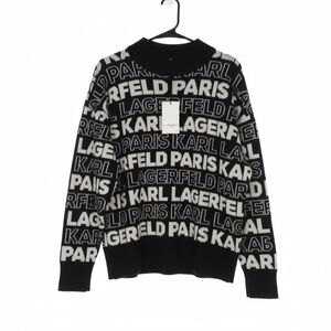 Karl Lagerfeld Black And White Logo Crewneck Sweater